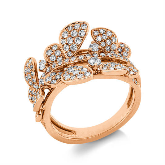 Ring 18 kt RG, 136 Brill. 0,91 ct, TW-vsi