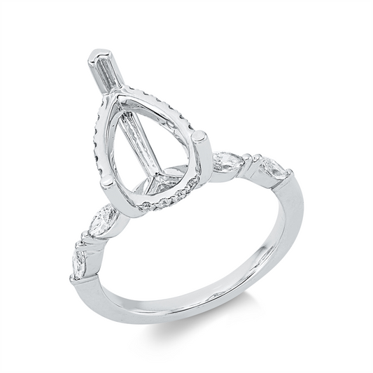Ring 18 kt WG, 2 Tropfen 0,33 ct, F-vsi/si