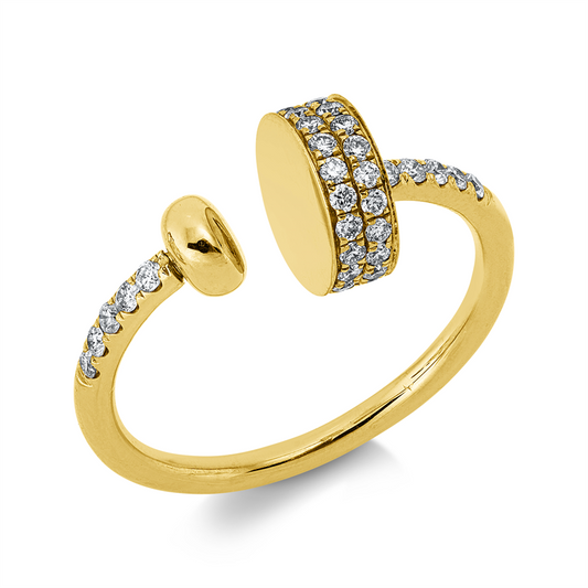 Ring 18 kt GG, 10 Brill. 0,11 ct, TW-si, 38 Brill. 0,26 ct, TW-si