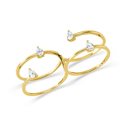 Ring 18 kt GG, 4 Tropfen 0,55 ct, TW-vsi