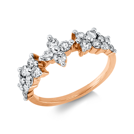 Ring 18 kt RG+WG, 20 Brill. 0,69 ct, I-si