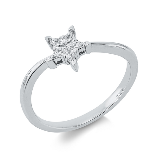 Ring 18 kt WG, 5 Fant-Schl. 0,18 ct, TW-vsi