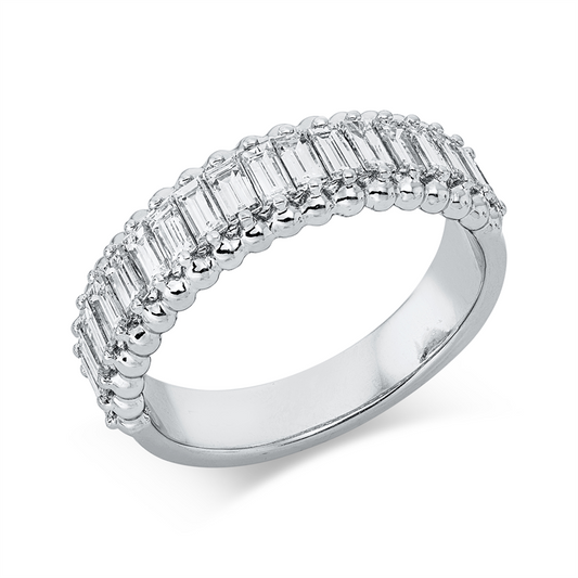 Ring 18 kt WG, 19 Bag. 1,12 ct, TW-vsi