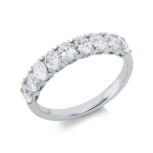 Ring 18 kt WG, 9 Oval 1,10 ct, TW-vsi