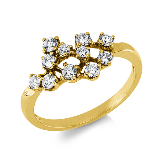 Ring 18 kt RG, 11 Brill. 0,46 ct, W-si