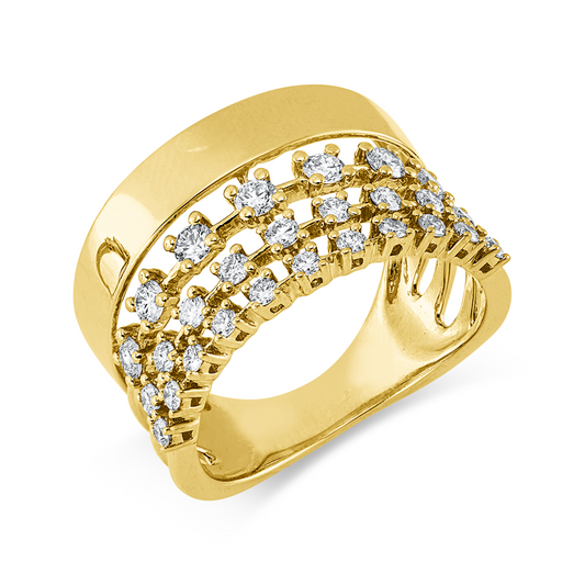 Ring 18 kt GG, 27 Brill. 0,67 ct, W-pi