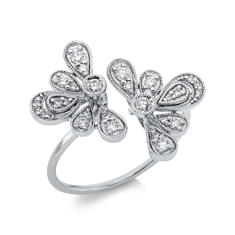 Ring 18 kt WG, 28 Brill. 0,25 ct, TW-si