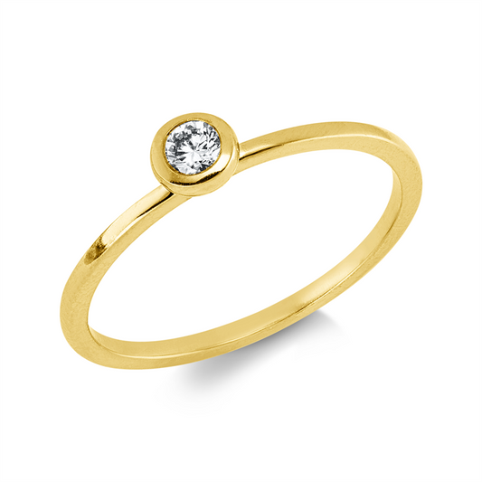 Ring 18 kt GG, 1 Brill. 0,10 ct, TW-si