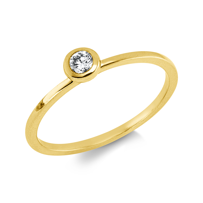 Ring 18 kt GG, 1 Brill. 0,10 ct, TW-si