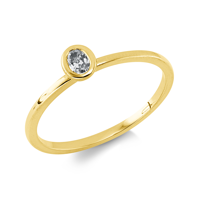 Ring 18 kt GG, 1 Oval 0,12 ct, TW-si