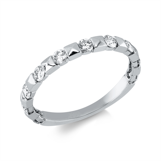 Ring 18 kt WG, 10 Brill. 0,50 ct, W-si