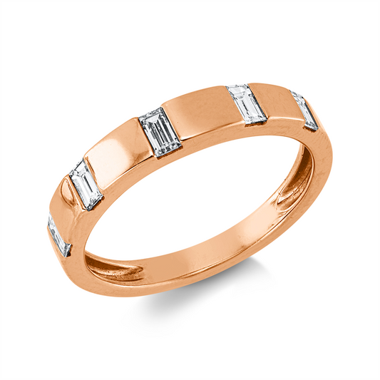 Ring 18 kt RG, 5 Bag. 0,34 ct, TW-si