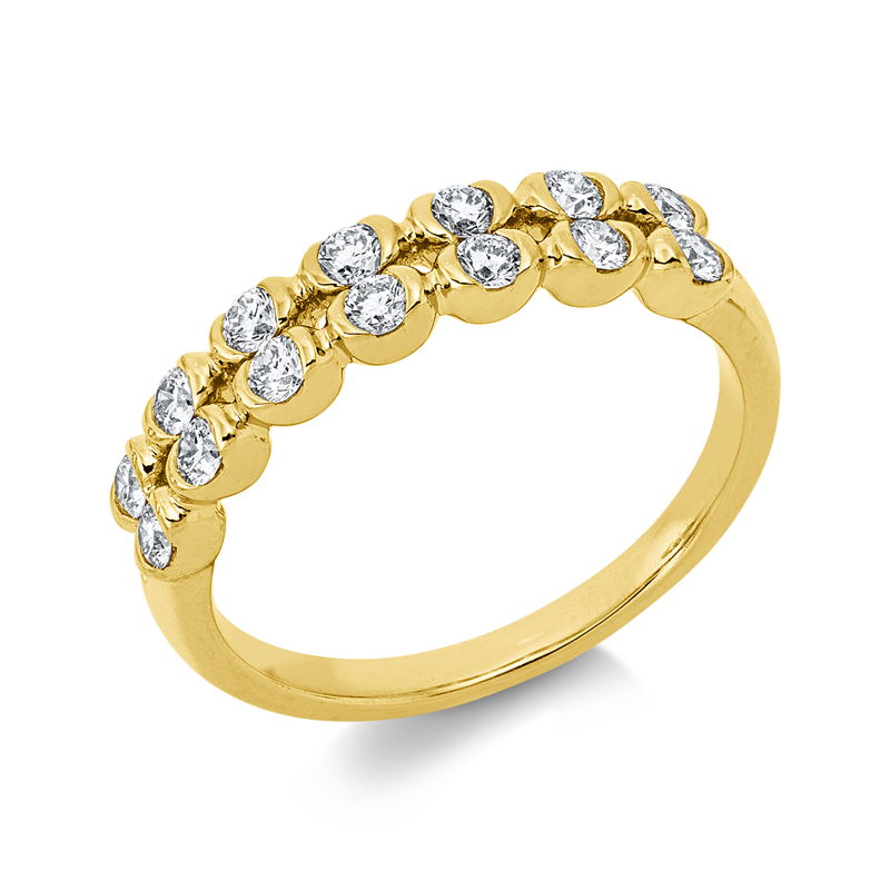 Ring 18 kt GG, 14 Brill. 0,47 ct, TW-si