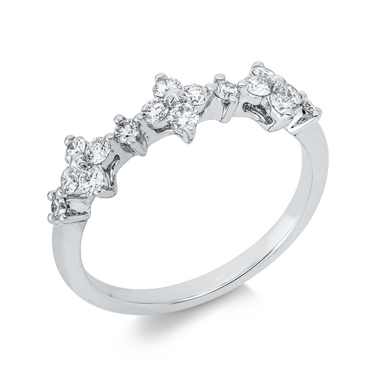 Ring 18 kt WG, 16 Brill. 0,46 ct, TW-si