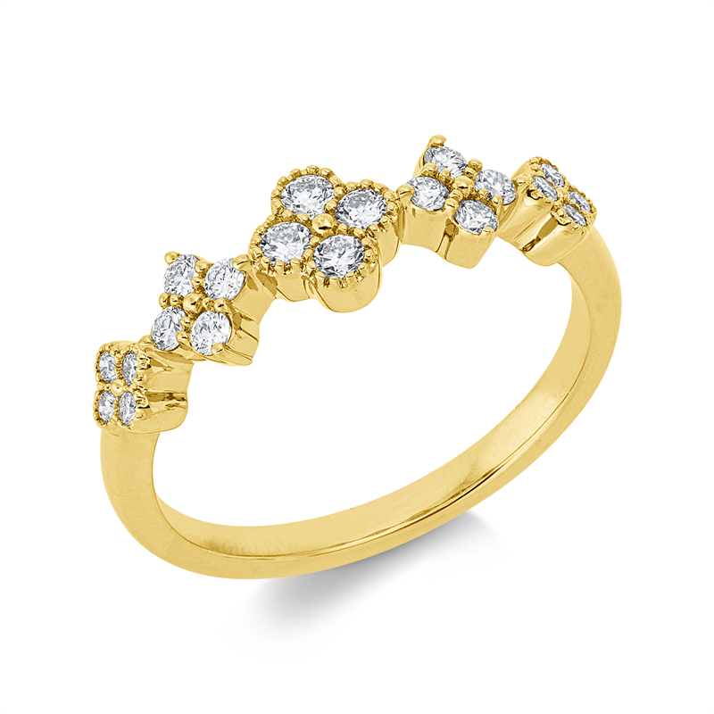 Ring 18 kt GG, 20 Brill. 0,32 ct, TW-si