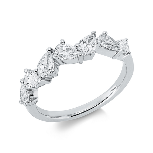 Ring 18 kt WG, 7 Tropfen 1,15 ct, W-si