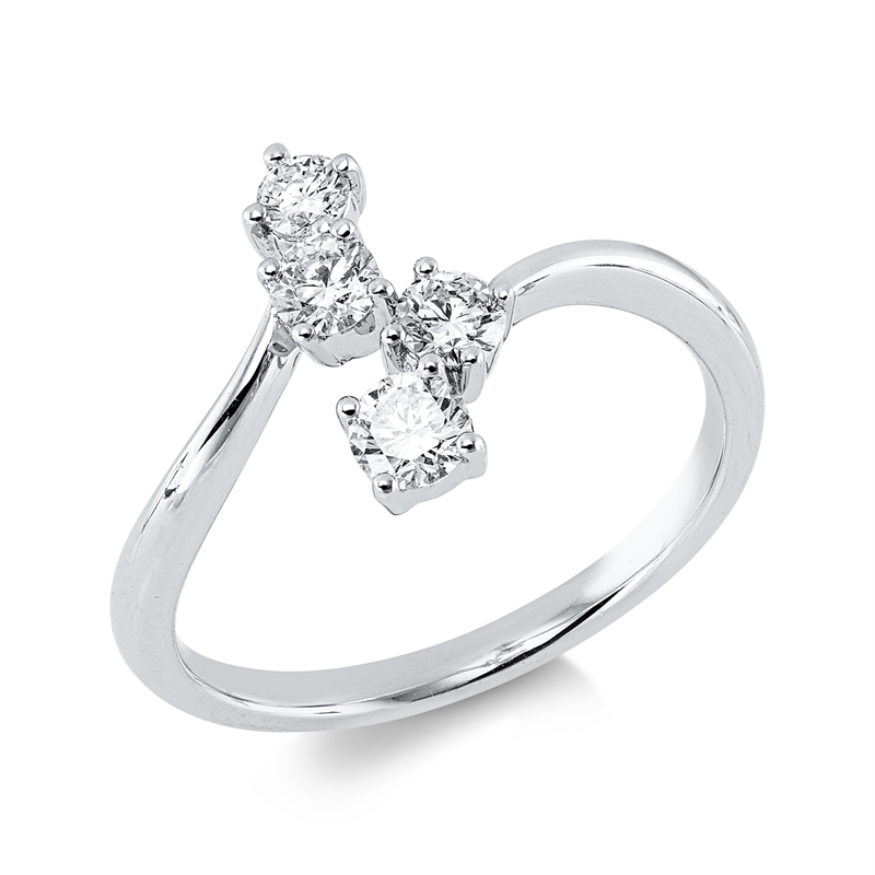 Ring 18 kt WG, 4 Brill. 0,49 ct, W-si