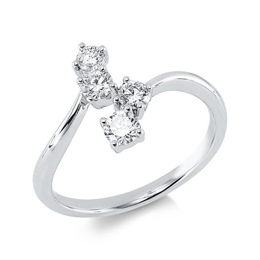 Ring 18 kt WG, 4 Brill. 0,49 ct, W-si