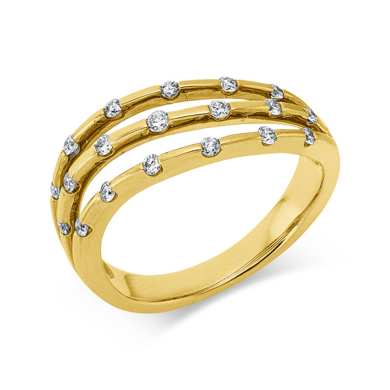 Ring 14 kt GG, 19 Brill. 0,26 ct, W-si
