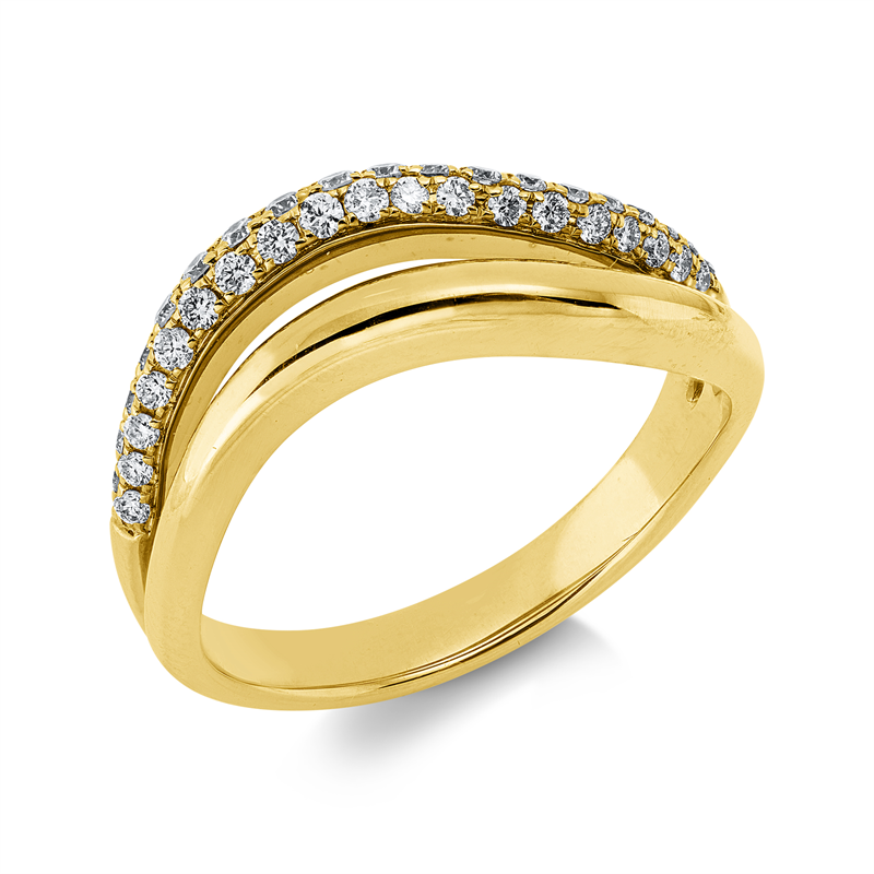 Ring 14 kt GG, 38 Brill. 0,29 ct, W-si/pi