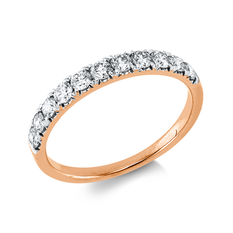 Ring 18 kt RG+WG, 11 Brill. 0,48 ct, J-pi