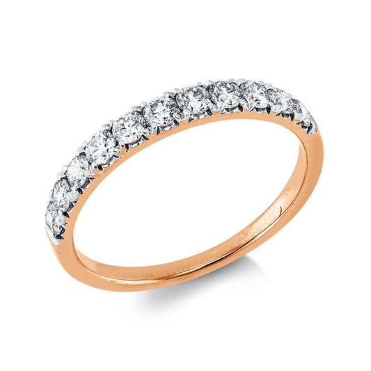 Ring 18 kt RG+WG, 11 Brill. 0,48 ct, J-pi