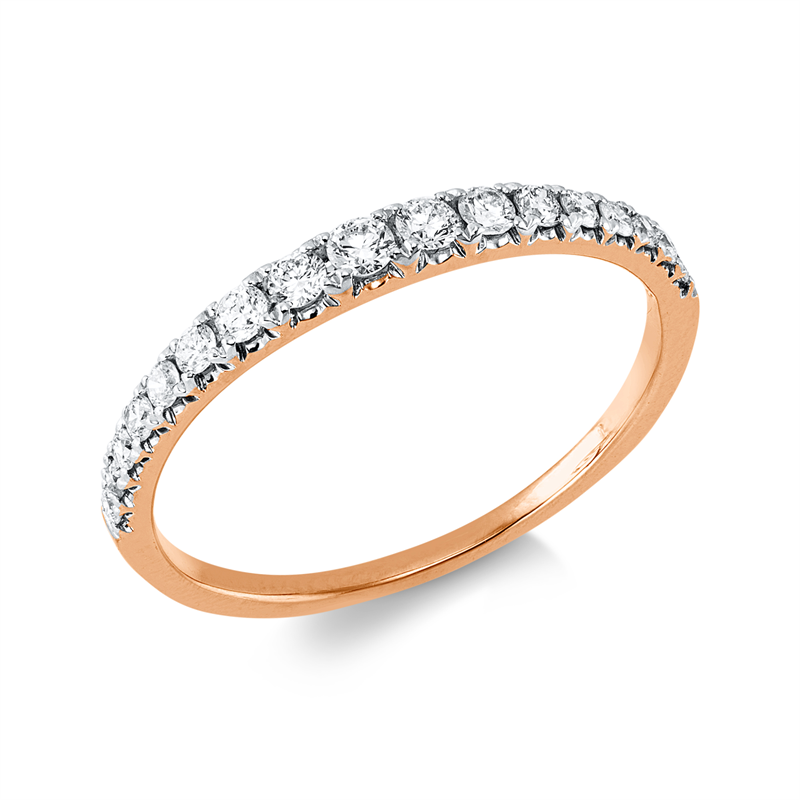 Ring 18 kt RG+WG, 17 Brill. 0,29 ct, J-pi