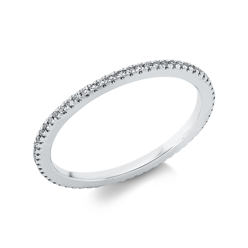 Ring 18 kt WG, 63 Brill. 0,12 ct, TW-si