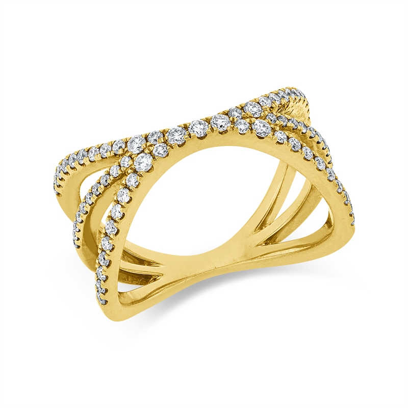 Ring 18 kt GG, 67 Brill. 0,45 ct, TW-si