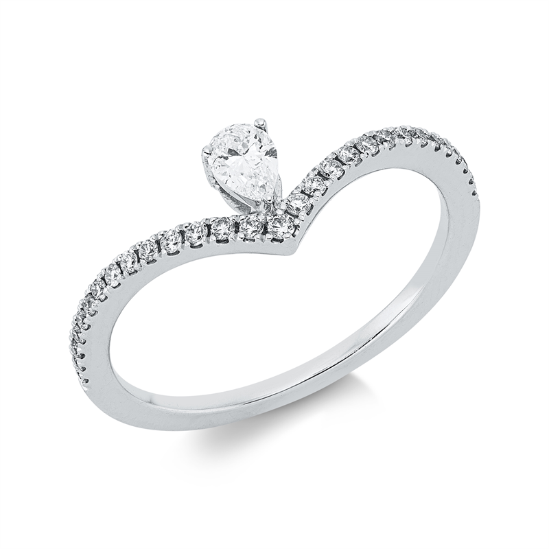 Ring 18 kt WG, 30 Fant-Schl. 0,28 ct, TW-si