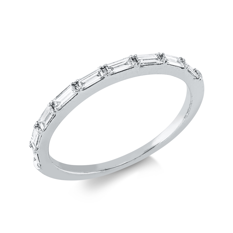 Ring 18 kt WG, 9 Bag. 0,28 ct, W-pi
