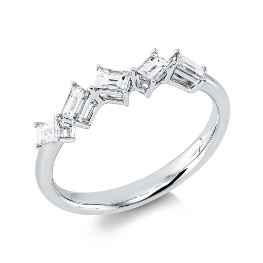 Ring 18 kt WG, 5 Bag. 0,41 ct, TW-vsi