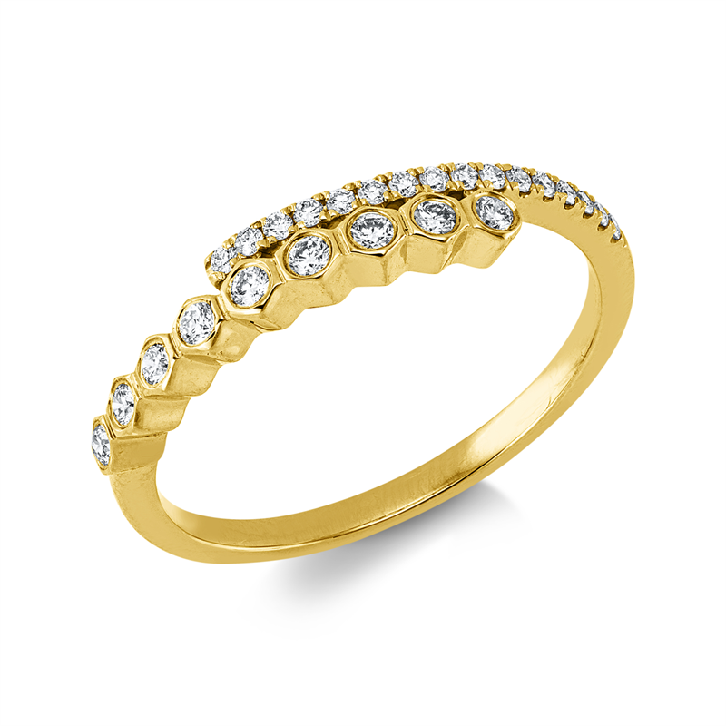 Ring 18 kt GG, 25 Brill. 0,22 ct, TW-si