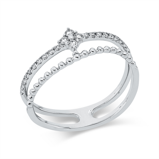 Ring 18 kt WG, 24 Brill. 0,15 ct, TW-si
