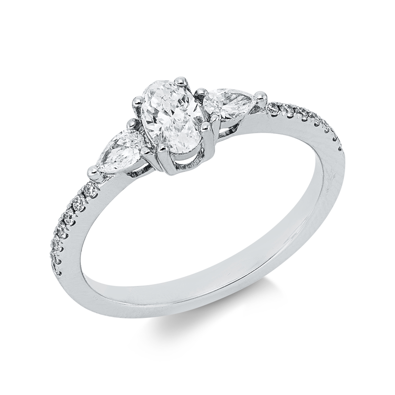 Ring 18 kt WG, 17 Fant-Schl. 0,54 ct, TW-si