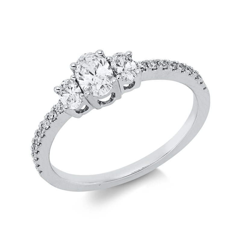 Ring 18 kt WG, 21 Fant-Schl. 0,61 ct, TW-vsi/si