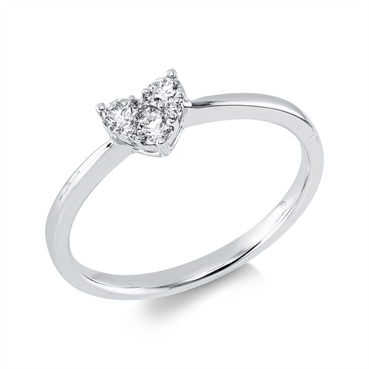 Ring 18 kt WG, 6 Brill. 0,17 ct, TW-si