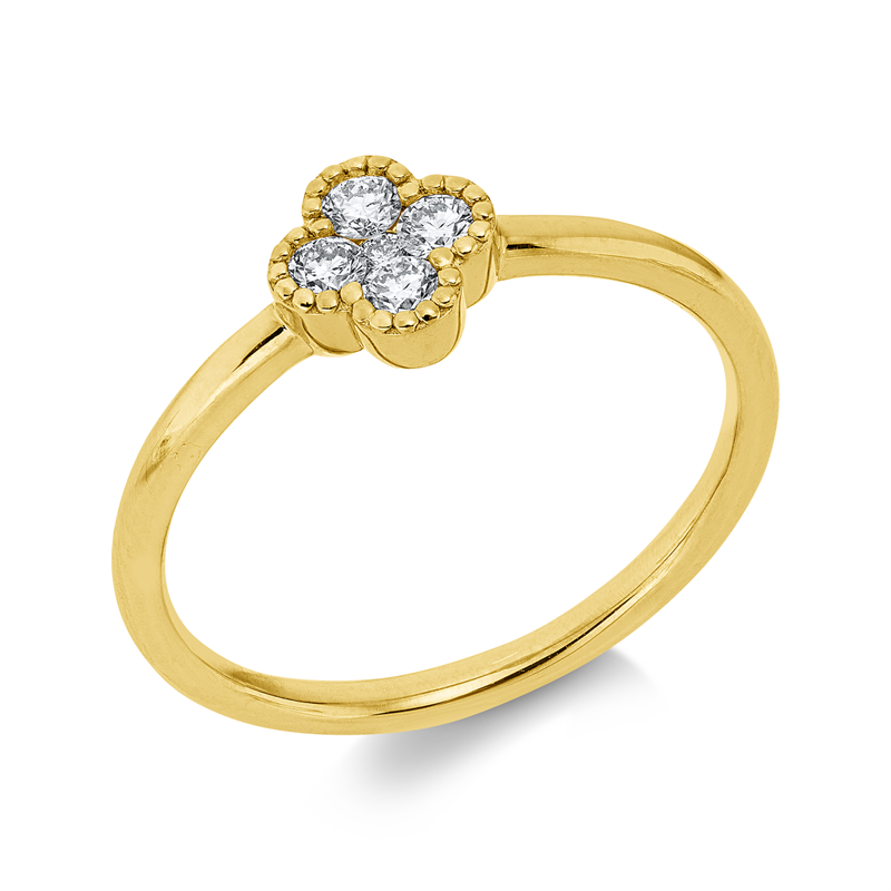 Ring 18 kt GG, 5 Brill. 0,18 ct, TW-si