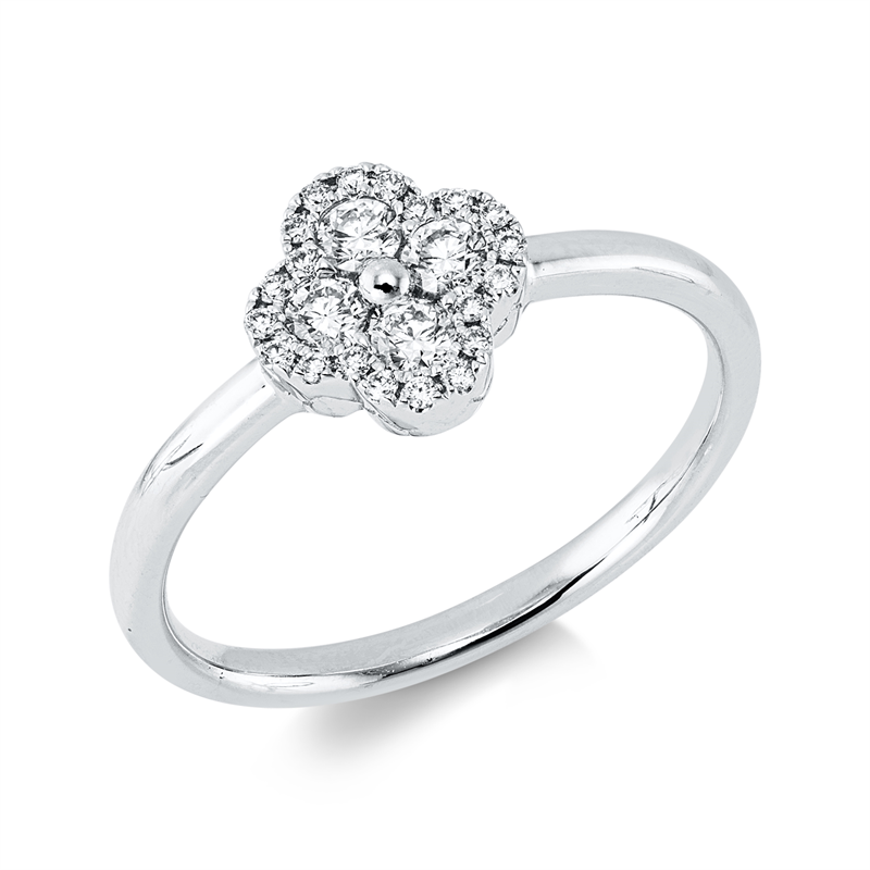 Ring 18 kt WG, 24 Brill. 0,25 ct, TW-si