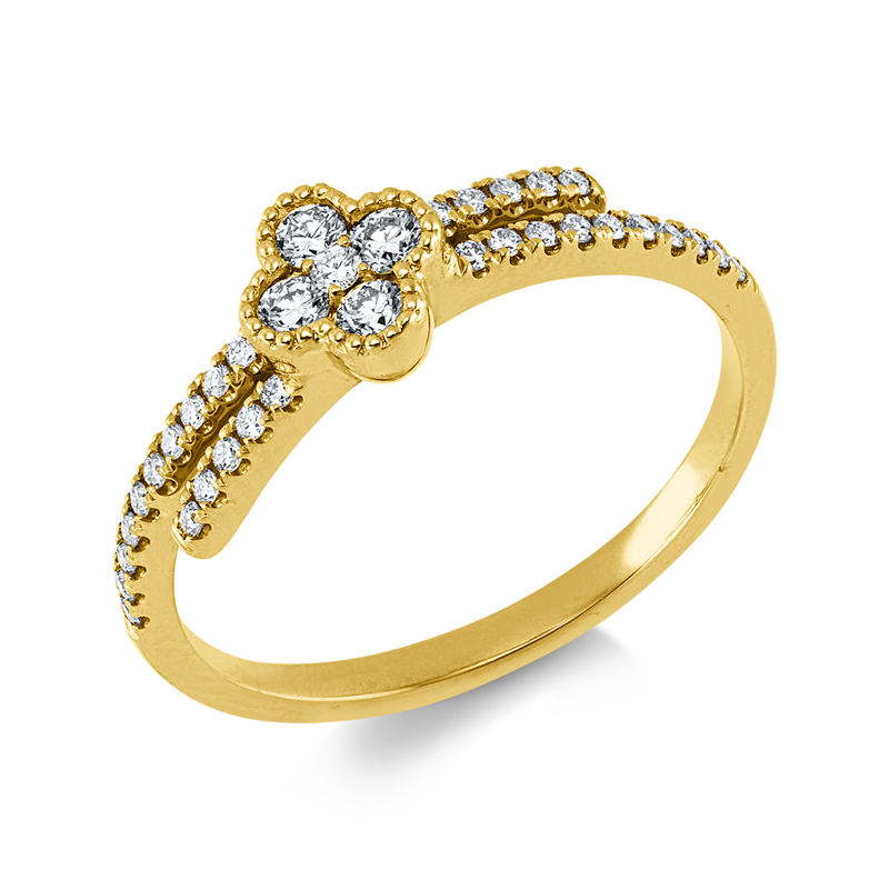 Ring 18 kt GG, 35 Brill. 0,26 ct, TW-si