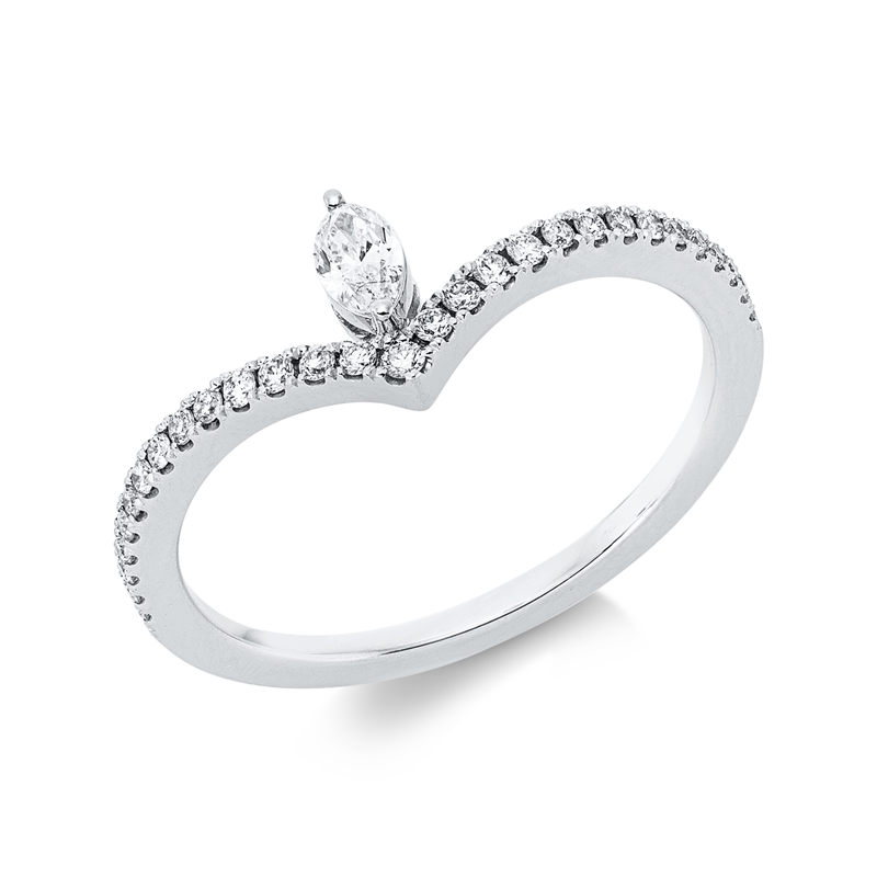 Ring 18 kt WG, 30 Fant-Schl. 0,24 ct, TW-si