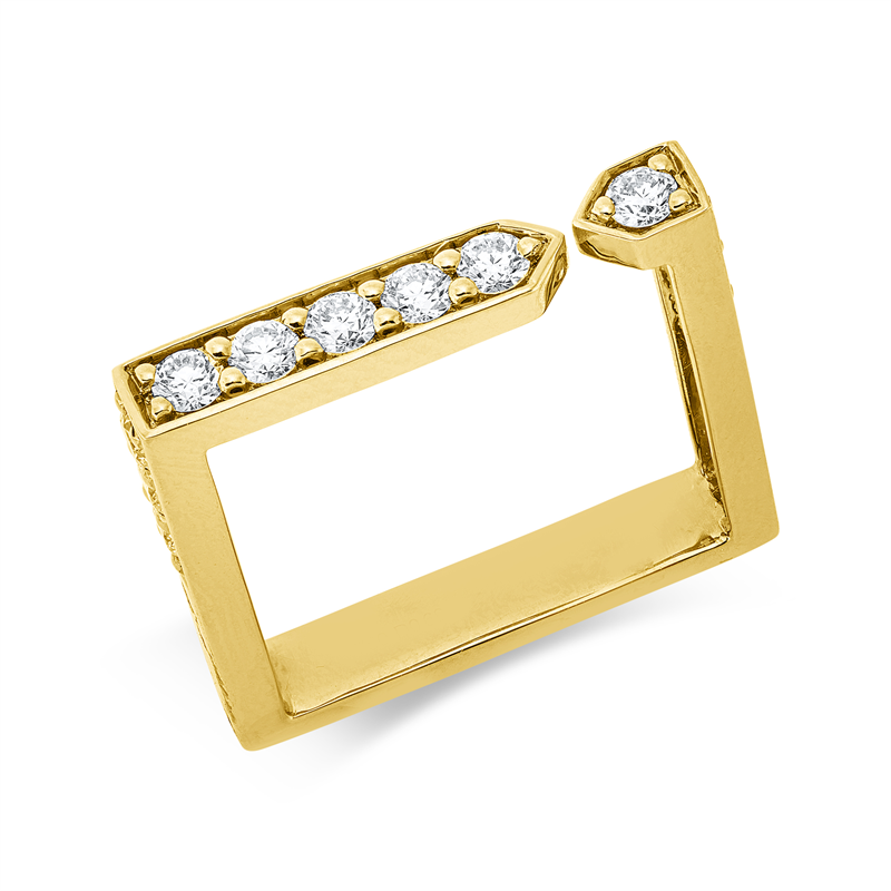 Ring 18 kt GG, 12 Brill. 0,68 ct, TW-si