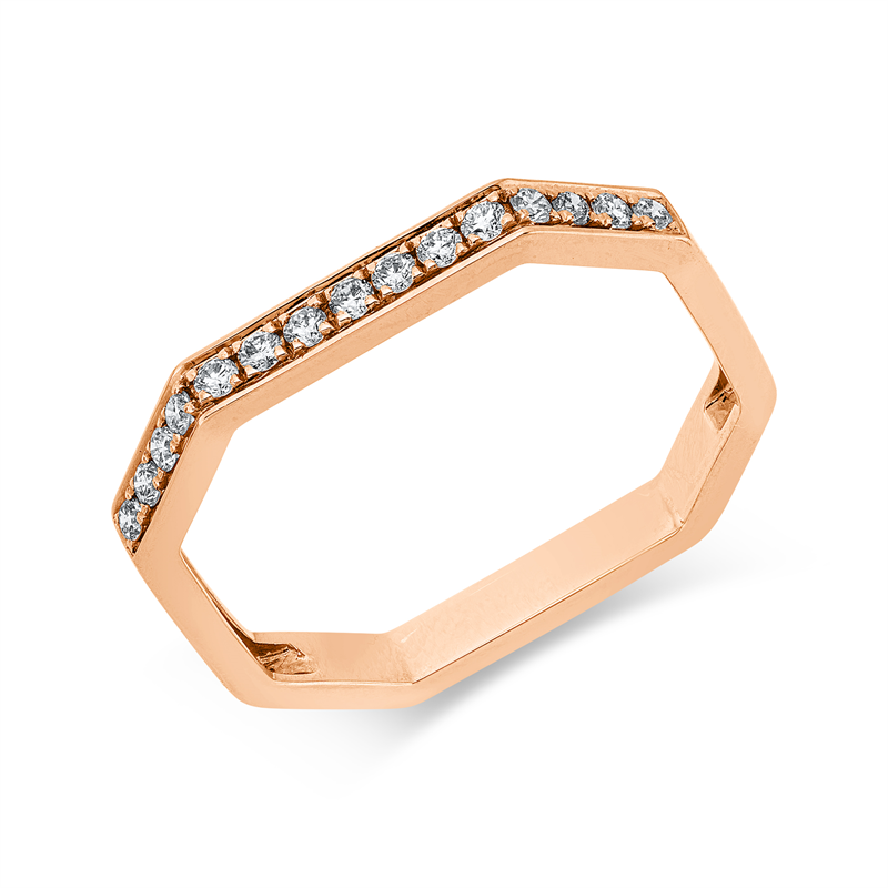 Ring 18 kt RG, 15 Brill. 0,17 ct, TW-si