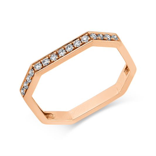 Ring 18 kt RG, 15 Brill. 0,17 ct, TW-si