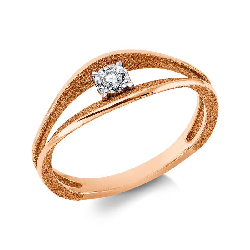 Ring 18 kt RG+WG, 1 Brill. 0,04 ct, TW-si