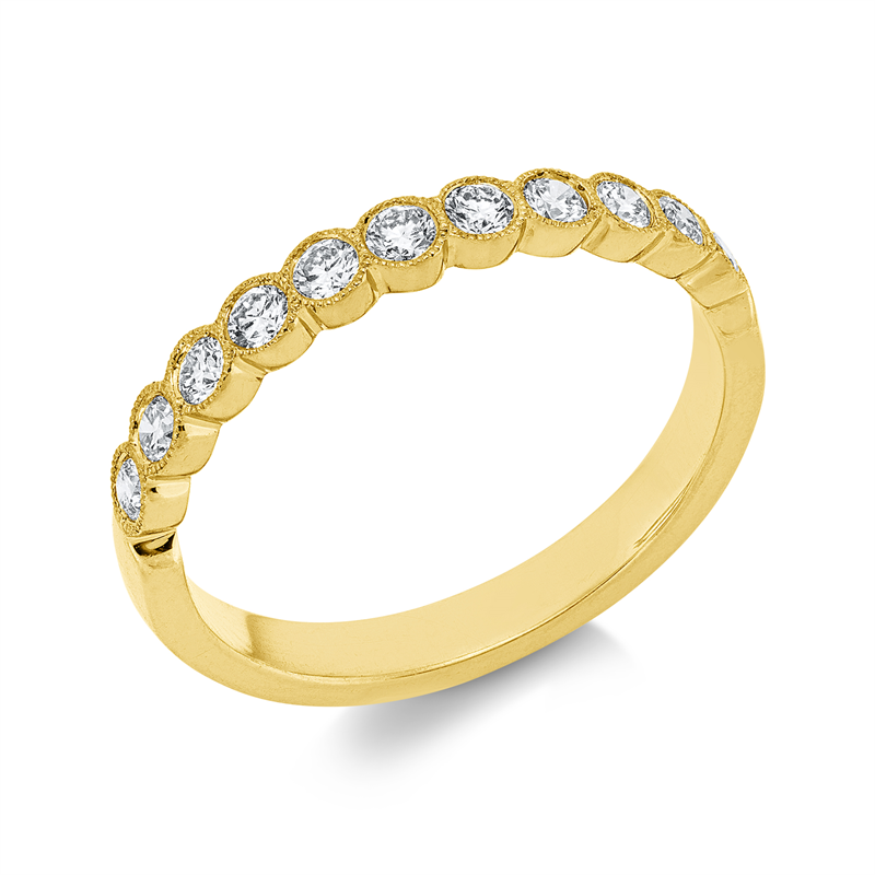 Ring 18 kt GG, 11 Brill. 0,38 ct, TW-si