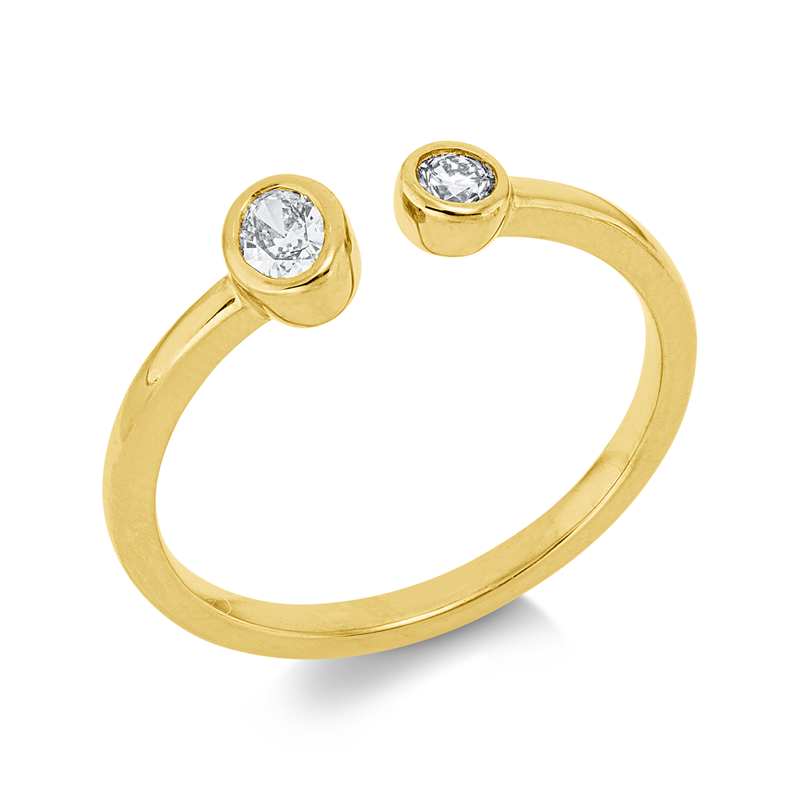 Ring 18 kt GG, 1 Oval 0,14 ct, TW-vsi/si, 1 Brill. 0,07 ct, TW-si