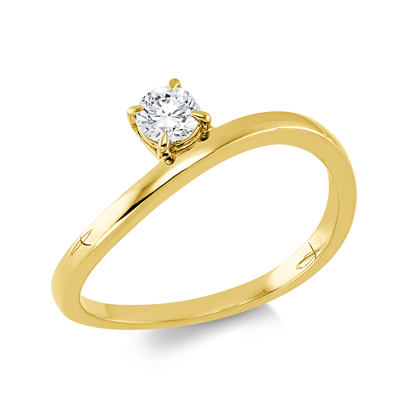 Ring 18 kt GG, 1 Brill. 0,21 ct, TW-si