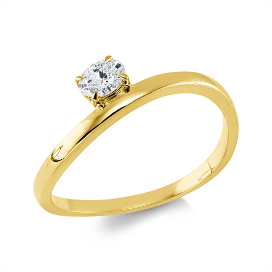 Ring 18 kt GG, 1 Oval 0,19 ct, TW-si