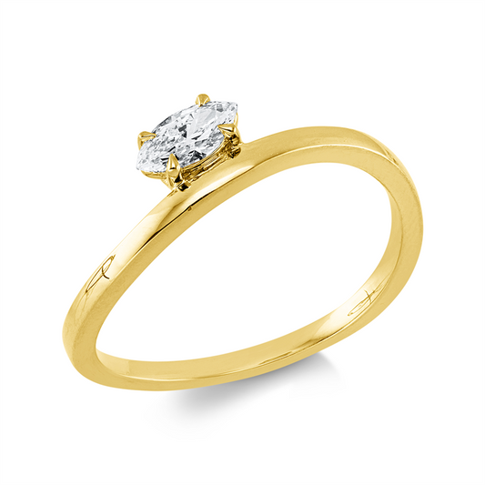 Ring 18 kt GG, 1 Nav. 0,20 ct, TW-si